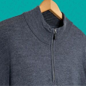 Untuckit Wool Quarter Zip Sweater Pullover